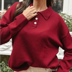 PARKE Red Polo Sweater